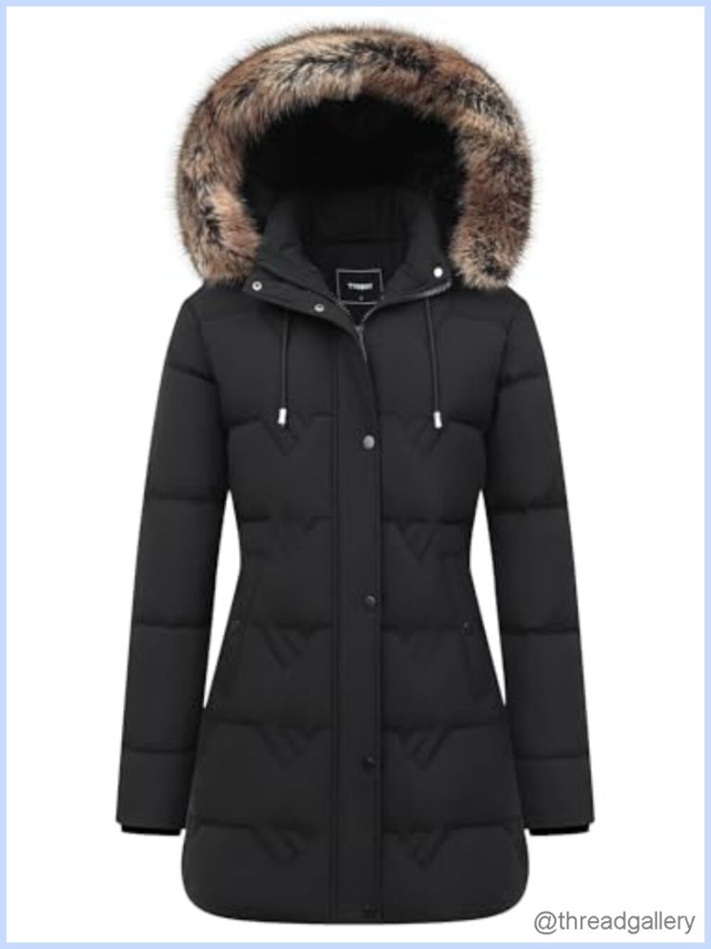 Women's Waterproof Long Insulated Parka Winter Coat with Detachable Hood
